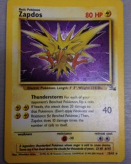 Zapdos - 15/62 - Holo Rare - 1999-2000 Wizards Base Set Copyright